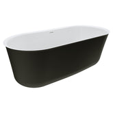 Windsor Freestanding Acrylic Bath with Overflow, 1700mm, Matte Black